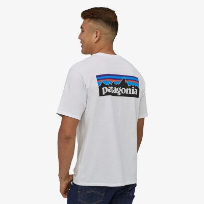 Patagonia Mens P-6 Logo Responsibili-Tee® White