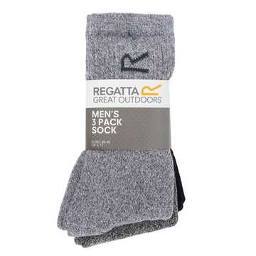 Regatta Mens 3 Pack Sock In A Box | Grey Marl