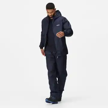 Regatta Mens Pack-It Waterproof Overtrousers | Navy