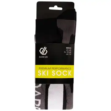 Dare 2b Mens Performance Premium Ski Socks | Black White