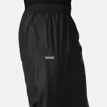 Regatta Mens Pack-It Waterproof Overtrousers | Black