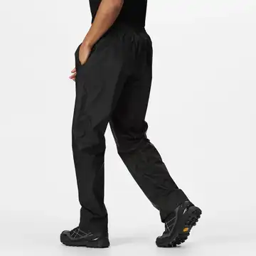 Regatta Mens Pack-It Waterproof Overtrousers | Black